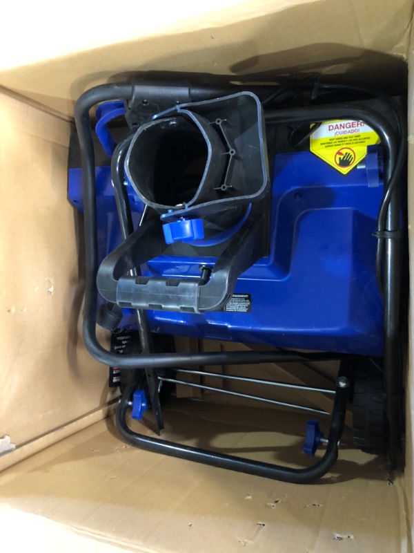 Photo 2 of [USED] Snow Joe 22" Electric Snow Thrower with Dual LED Lights - 15-Amp - Black/Blue