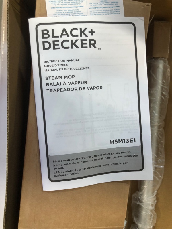 Photo 3 of [USED] BLACK+DECKER Steam Mop, White (HSM13E1)