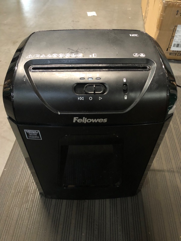 Photo 3 of **SEE NOTES** Fellowes 12C15 12 Sheet Cross-Cut Paper Shredder 