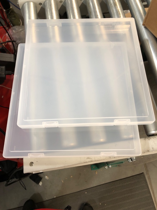 Photo 2 of Portable A4 File Box Transparent Plastic Box (2pcs(30.7 x 23.2 x 2cm/12.1 x 9.1 x 0.8inch))