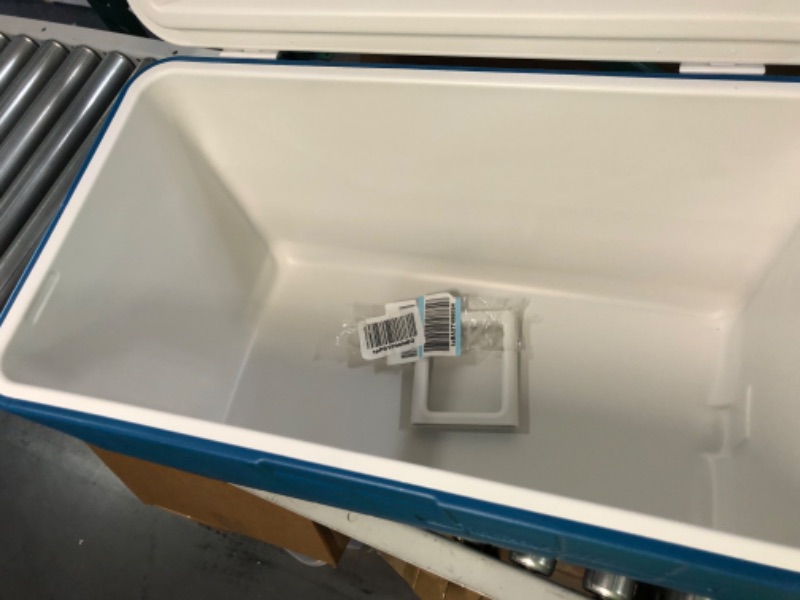 Photo 4 of ***MISSING PIECE*** Coleman Chiller Series 48qt Insulated Portable Cooler, Ice Retention Hard Cooler with Heavy Duty Handles Ocean Blue