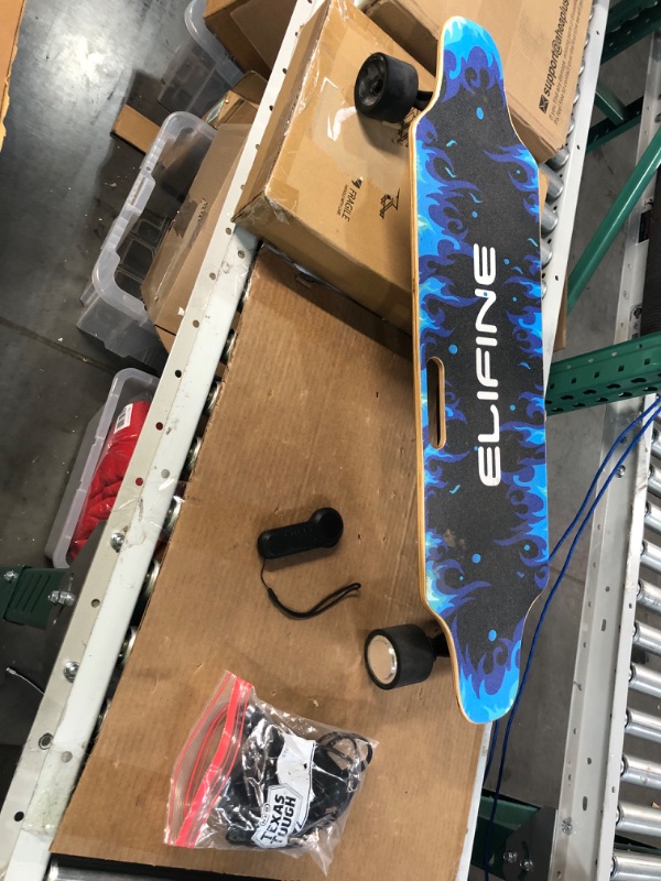 Photo 2 of ***NON-FUNCTIONAL*** Youth Electric Skateboard Electric Longboard with Wireless Remote Control 7 Layers Maple Waterproof E-Skateboard for Adult, 250W Moter, 12 MPH Top Speed, Max Load 220lbs (Blue)