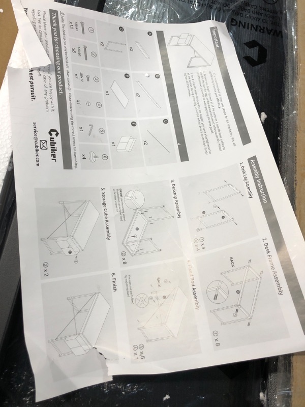 Photo 2 of (READ NOTES) Cubiker Computer Desk 63 inch Home Office Writing Study Desk, Modern 
