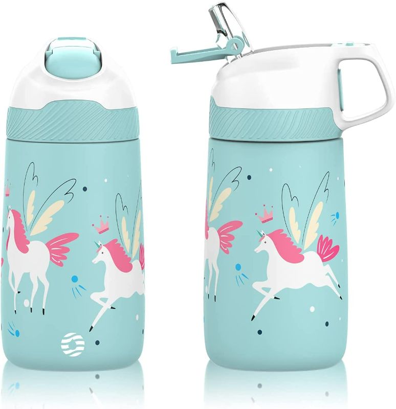 Photo 1 of FEIJIAN Kids Insulated Water Bottle with Straw Lid 12oz