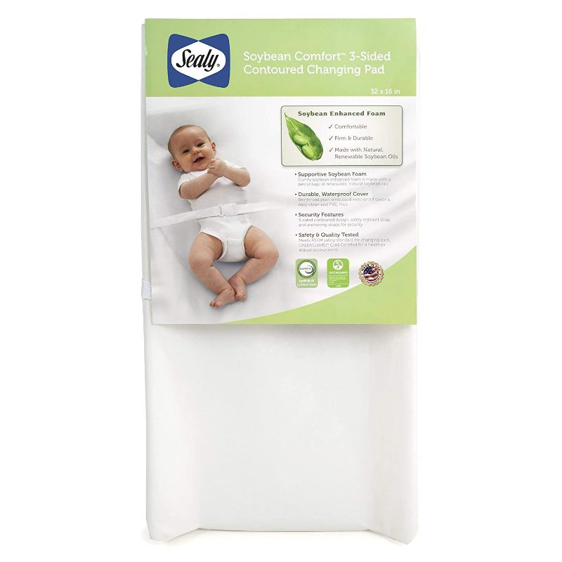 Photo 1 of **USED BUT APPEARS NEW** Sealy Baby Soybean Comfort 3-Sided Contoured -Diaper Changing Pad