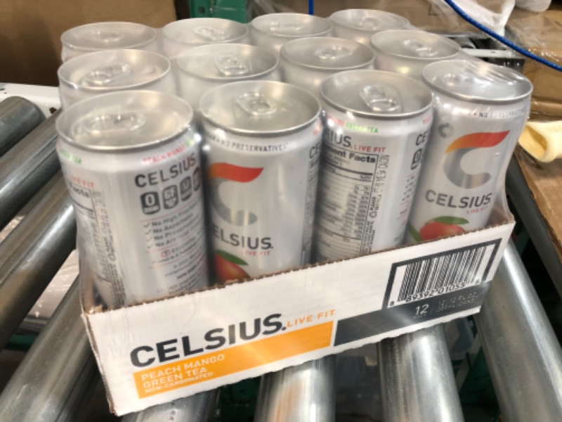 Photo 2 of **SEE NOTES** CELSIUS Peach Mango Green Tea Energy Drink 12 Fl Oz (Pack of 12)