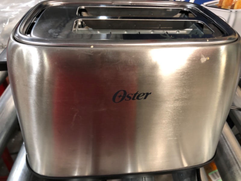 Photo 3 of Oster 2-Slice Toaster with Advanced Toast Technology, Stainless Steel 2-Slice Toaster Gray