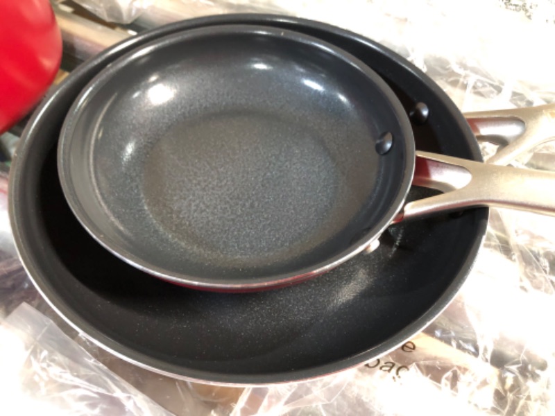 Photo 5 of [notes!] Red Volcano Textured Ceramic Nonstick, 11 Piece Cookware Pots and Pans Set