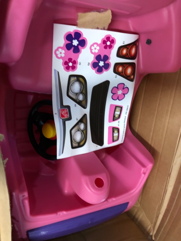 Photo 2 of * MISSING PARTS * 
Step2 Whisper Ride II Kids Push Ride-On Car Buggy w/ Pull Handle and Horn, PINK