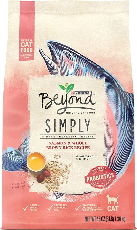 Photo 1 of ***EXP March 2023*** 4-Pack Purina Beyond Natural Limited Ingredient Dry Cat Food, Simply Salmon & Whole Brown Rice Recipe - 3 lb x 4 - 12lb Total 