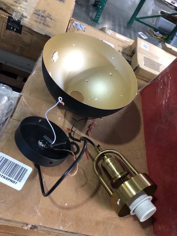 Photo 2 of ***USED*** Possini Euro Design Black Burnished Brass Mini Pendant Light 9 3/4" Wide Modern Bowl Fixture for Kitchen Island Dining Room