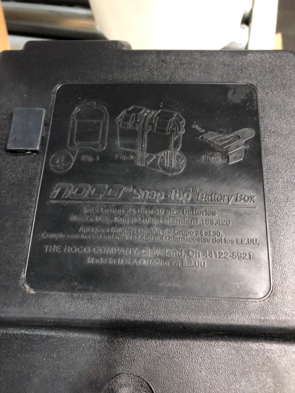 Photo 1 of *USED/SEE NOTES** NOCO Snap-Top HM318BKS Battery Box, Group 24-31 12V Outdoor Waterproof Battery Box for Marine, Automotive, RV, Boat, Camper and Travel Trailer Batteries
