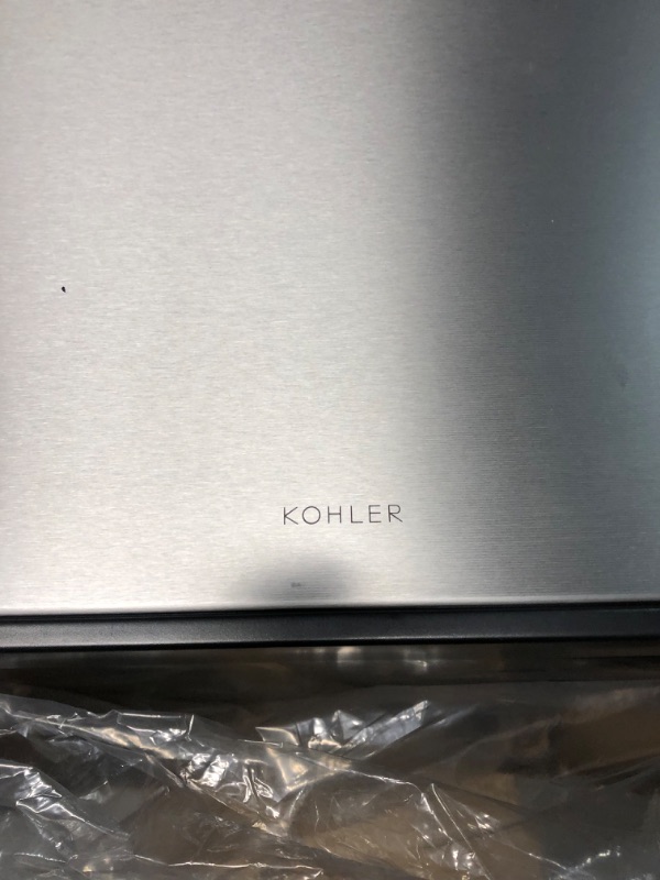 Photo 7 of **DAMAGED/SEE NOTES*** Kohler 20940-BST Step Trash Can, 13 Gallon, Black with Stainless 