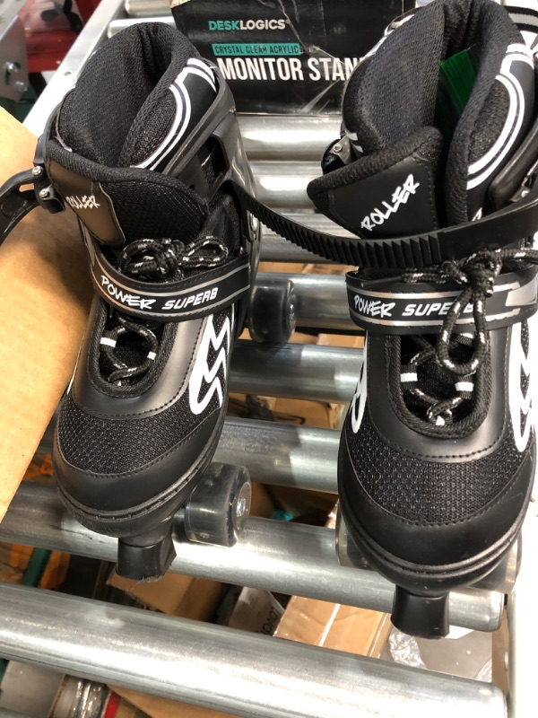 Photo 1 of **USED/ SEE NOTES** Kids Roller Skates for Boys and Girls/ BLACK &WHITE. SIZE L