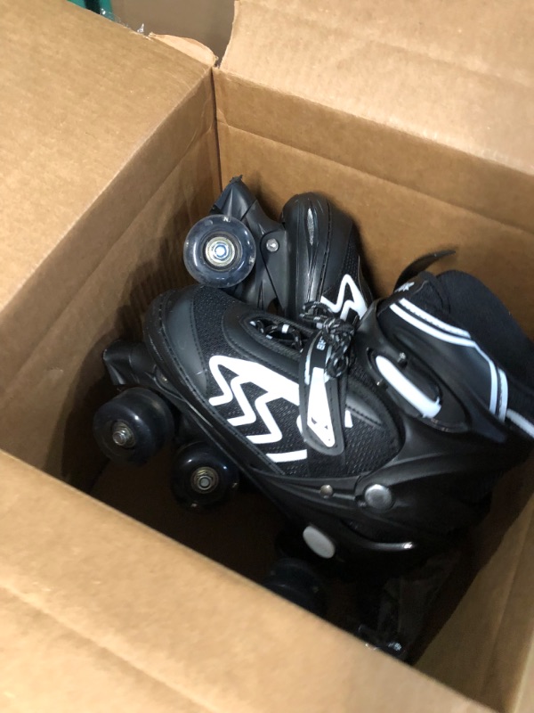Photo 1 of **USED/ SEE NOTES** Kids Roller Skates for Boys and Girls/ BLACK &WHITE. SIZE L