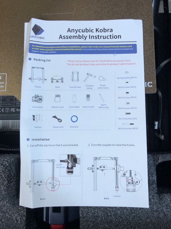 Photo 6 of **USED** Anycubic Kobra 3D Printer Auto Leveling, FDM 3D Printers with Self-Developed ANYCUBIC LeviQ Leveling and Removable Magnetic Platform 8.7x8.7x9.84 inch