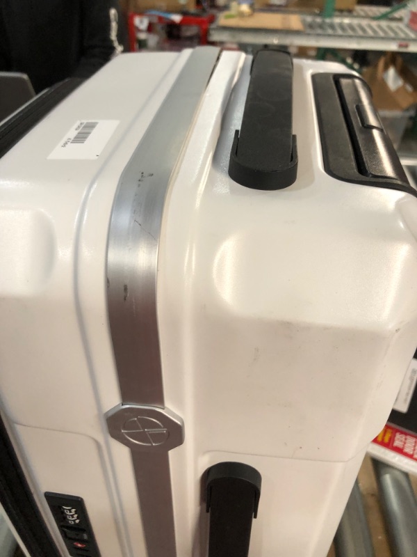 Photo 1 of **MINOR DAMAGE**  Coolife Luggage Piece Luggage  Carry On Spinner Suitcase 20in (carry on)) snow white_Aluminium Frame type