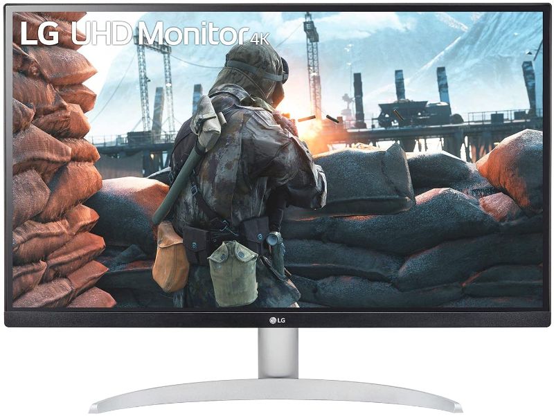 Photo 1 of (Damaged) LG 27UP600-W 27" 4K UHD IPS Monitor, DCI-P3 95%, 5ms (GTG), HDMI, VESA DisplayHDR 400, AMD FreeSync, Black Stabilizer, OnScreen Control, Reader Mode, White
