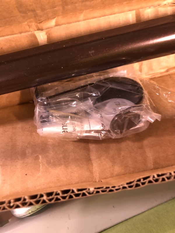 Photo 1 of Easy Install Telescoping Tension Window Curtain Rod, No Tools Needed, 51" - 120", Oil Rubbed Bronze Telescoping Rod 51 to 120 in. Oil Rubbed Bronze