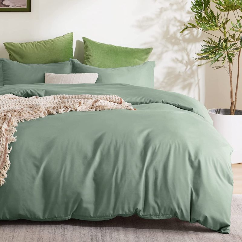 Photo 1 of **BRAND NEW** Bedsure Sage Green Duvet Cover King Size - Soft Brushed Microfiber Duvet Cover Set 3 Pieces with Zipper Closure