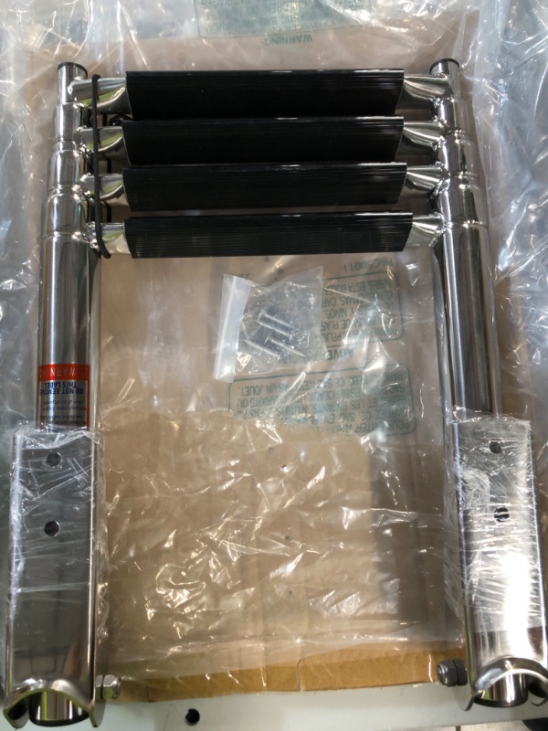 Photo 1 of Hoffen Telescopic 4 Step Ladder Stainless Steel Telescoping Extendable Boat Ladder 900 Pound Capacity for Marine Yacht / Swimming Pool