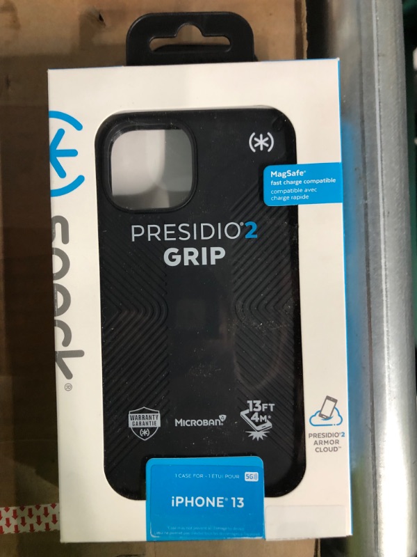 Photo 3 of Speck Presidio2 Grip iPhone 13 Black/White & Speck Presidio Perfect-Clear - Back Cover for Cell Phone - Clear - for Apple iPhone 11 Pro