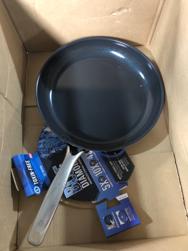 Photo 2 of **SEE NOTES**
Blue Diamond Cookware Diamond Infused Ceramic Nonstick 12" Frying Pan Skillet, PFAS-Free, Dishwasher Safe, Oven Safe, Blue 12" Frying Pan Skillet PFAS-Free