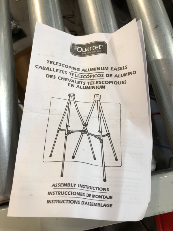 Photo 2 of Quartet Easel, Aluminum, Lightweight, Telescoping, 66" Max. Height, Supports 25 lbs, Black