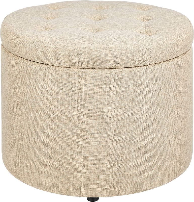 Photo 1 of  Round shoes stool with TAN Fabric