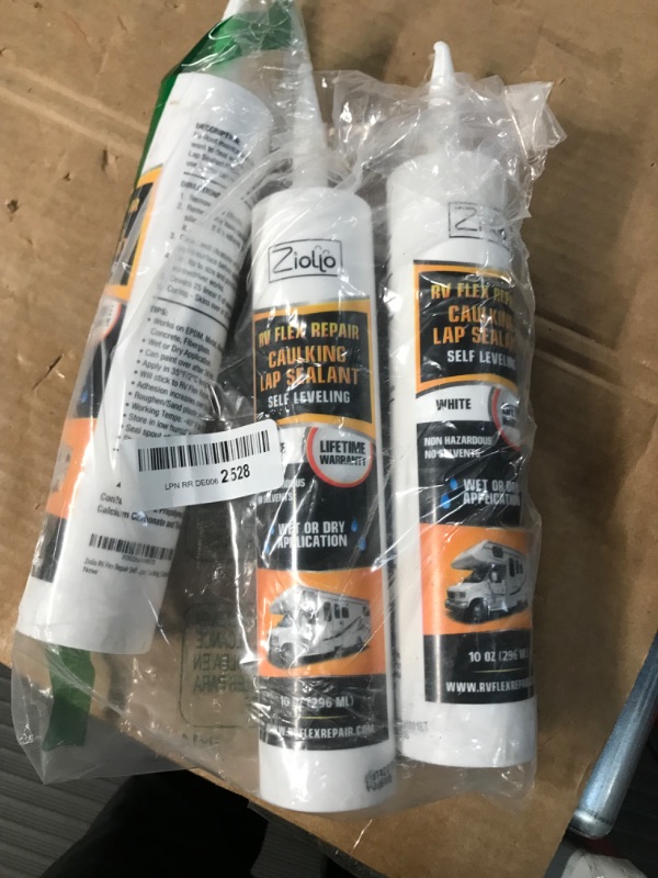 Photo 1 of Ziollo RV Flex Repair Caulking Lap Sealant - Self Leveling EPDM Sealant for Rubber Roofs on Motorhomes, Trailers, Campers (White, 3-10 oz Tubes of RV Caulk)