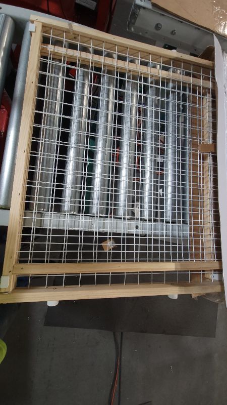 Photo 1 of 44 Inch Tall Wood and Wire Mesh Adjustable Dog Gate
