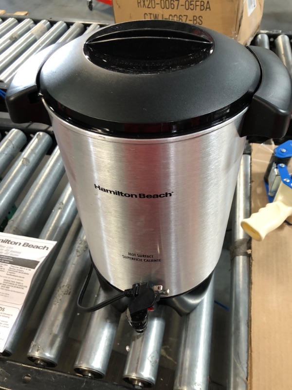 Photo 2 of *Used* Hamilton Beach 45 Cup Coffee Urn and Hot Beverage Dispenser, Silver 