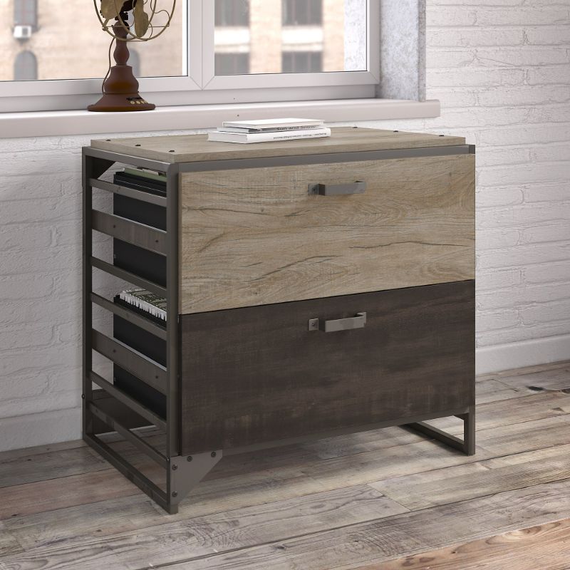 Photo 1 of Refinery 2 Drawer Lateral File Cabinet, Rustic Grey