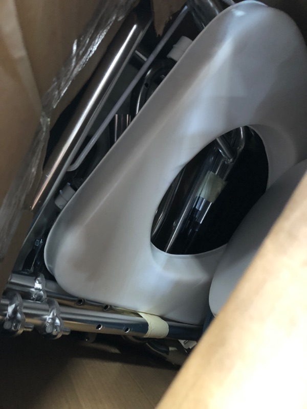 Photo 1 of Homguava Bedside Commode Chair, 4 in 1 Shower Commode Wheelchair Rolling Transport Chair Toilet with Arms for Seniors and Disabled Weight Capacity 350lbs (White)