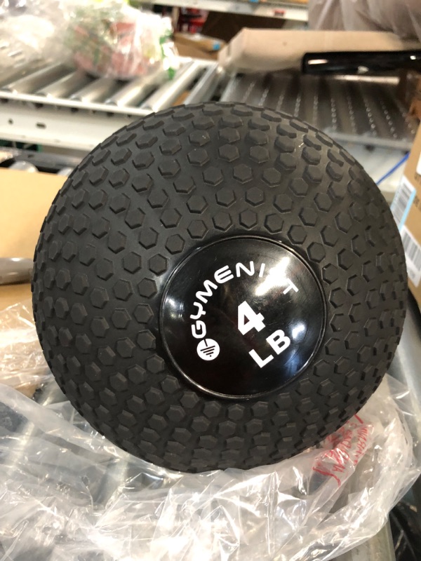 Photo 1 of GYMENIST Weighted No Bounce Slam Ball Intensive Workout Training- 4-LB Black Classic