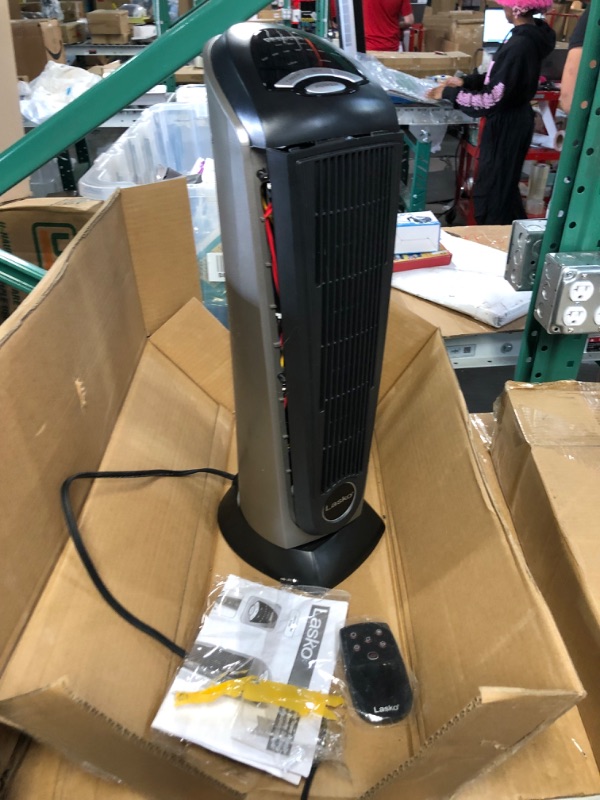 Photo 2 of **PARTS ONLY**Lasko Oscillating Ceramic Tower Space Heater  22.5 Inches, Grey/Black, 1500W, 751320