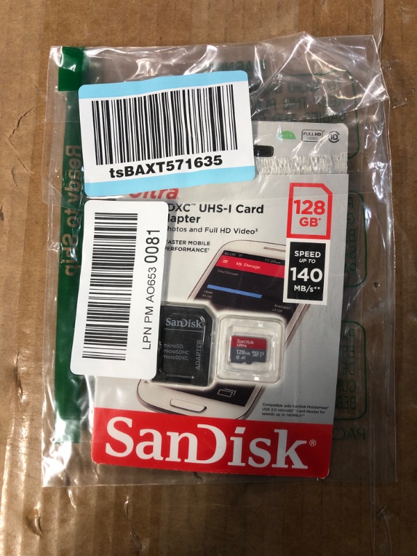 Photo 1 of SanDisk 128GB Ultra microSDXC UHS-I Memory Card with Adapter - Up to 140MB/s