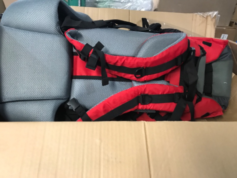 Photo 4 of **DAMAGE TO ONE VELCRO SQUARE**
ClevrPlus Cross Country Baby Backpack Hiking Child Carrier Toddler Red