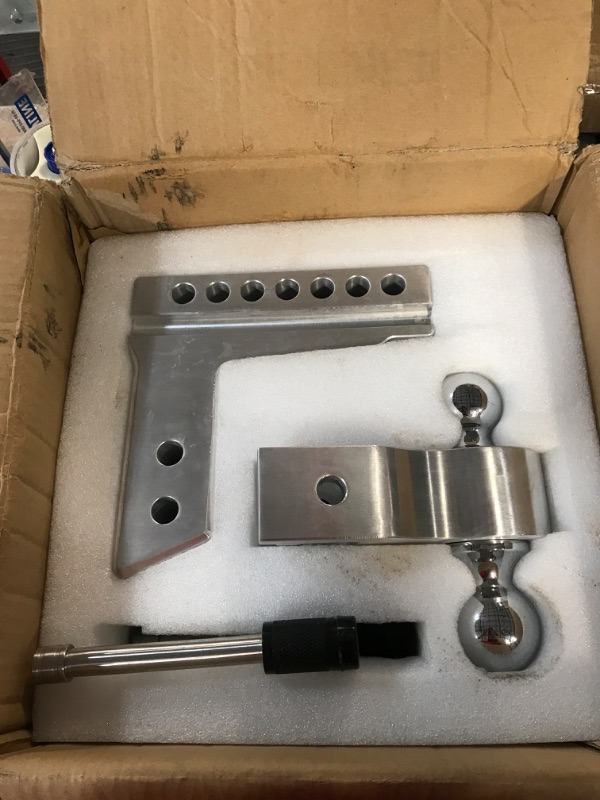 Photo 2 of -USED- Adjustable Trailer Hitch, Fits 2.5 Inch Receiver, 10 Inch Drop Hitch, 18,500 LBS GTW, Aluminum Forged Shank, 2 Inch & 2-5/16 Inch Balls