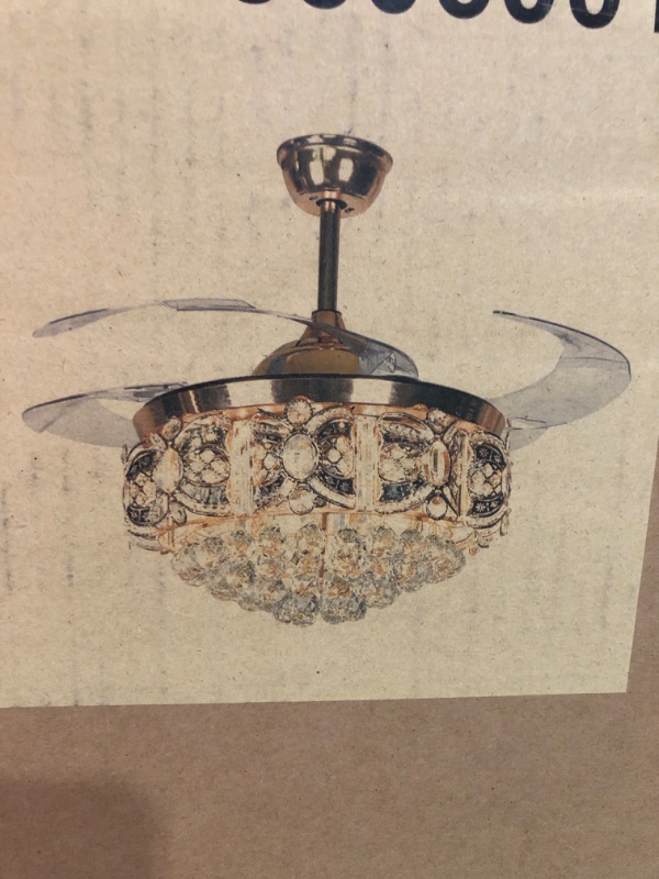 Photo 1 of [USED] FANDIAN Modern Crystal Ceiling Fan with Lights