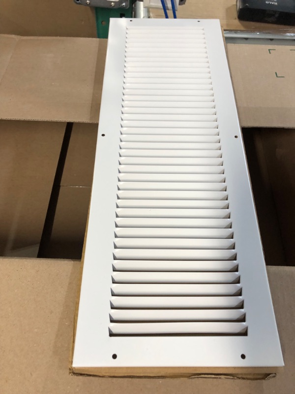 Photo 2 of 22"w X 8"h Steel Return Air Grilles - Sidewall and Ceiling - HVAC Duct Cover - White 