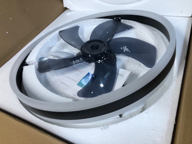 Photo 1 of AHAWILL Modern Ceiling Fan with Light,Mute LED Dimmable Ceiling Fans with Remote Control,6 Speeds Reversible 60W Contemporary Ceiling Fan 19.7IN