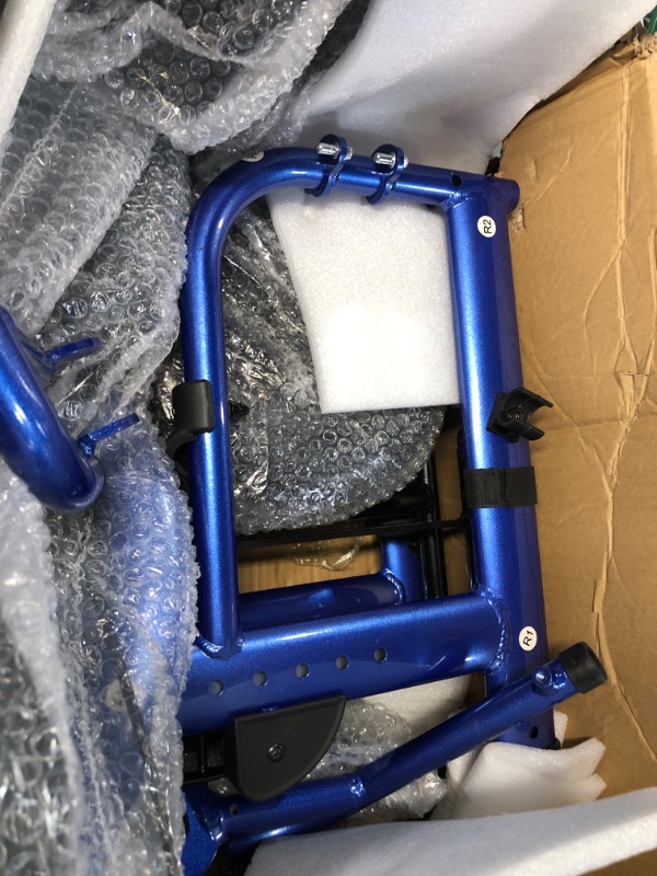 Photo 3 of ELENKER All-Terrain 2 in 1 Rollator Walker & Transport Chair (Blue)