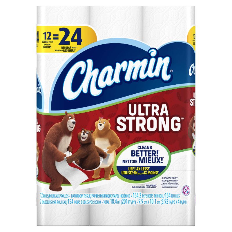 Photo 1 of Charmin Ultra Strong Toilet Paper, Double Roll, 12 Count