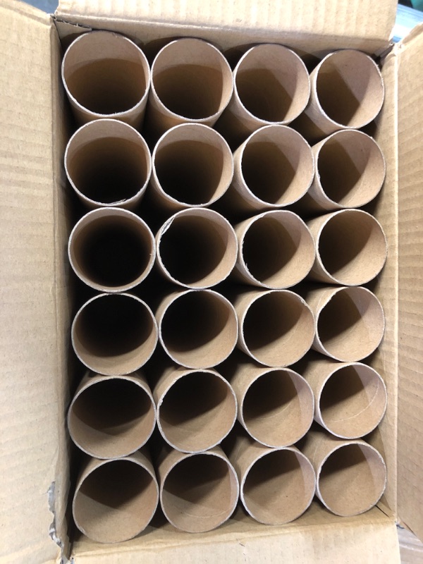 Photo 2 of 24 Pack Brown Cardboard Tubes for Crafts, DIY Projects, Brown (1.8 x 10 In)