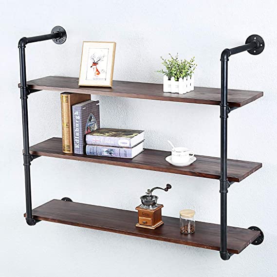 Photo 1 of [See Notes] Industrial Pipe Shelving Wall Mounted