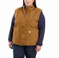 Photo 1 of carhartt LOOSE FIT WASHED DUCK SHERPA-LINED MOCK-NECK VEST large