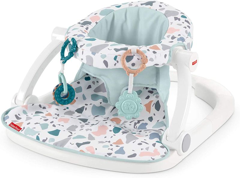 Photo 1 of Fisher-Price Portable Baby Chair Sit-Me-Up Floor Seat With Developmental Toys & Machine Washable Seat Pad, Pacific Pebble