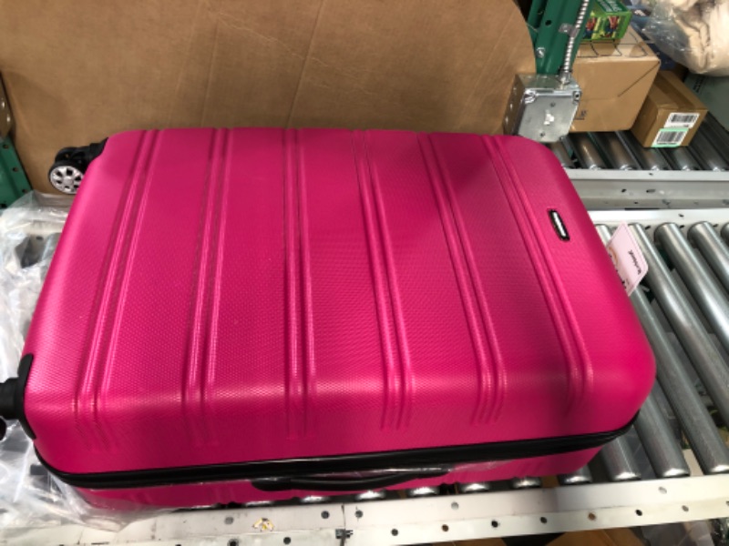 Photo 3 of **USED** SEE PICTURES FOR MISSING ZIPPER**Rockland Melbourne Hardside Expandable Spinner Wheel Luggage, Magenta, 2-Piece Set 