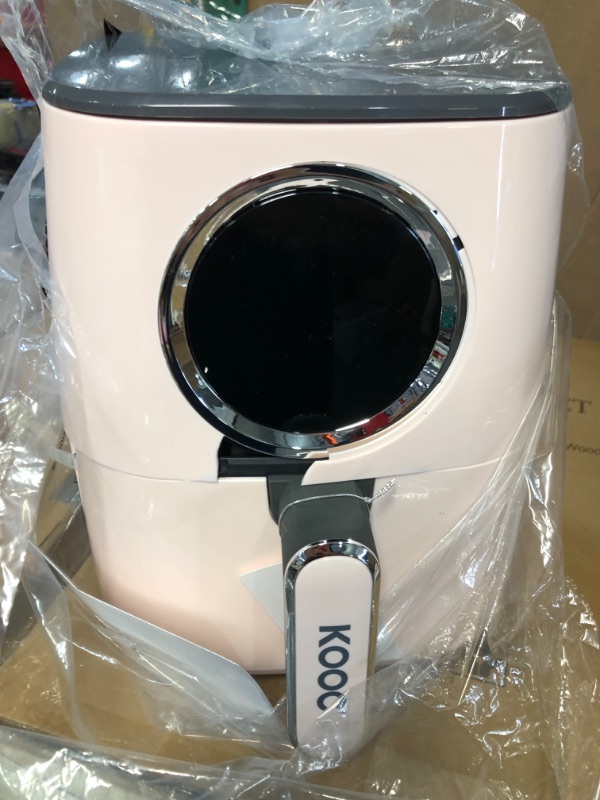 Photo 2 of [NEW] KOOC Large Air Fryer, 4.5-Quart Electric Hot Oven Cooker, Free Cheat Sheet for Quick Reference Guide, LED Touch Digital Screen, 8 in 1, Customized Temp/Time, Nonstick Basket, Pink 4.5 Quart Pink - Upgraded